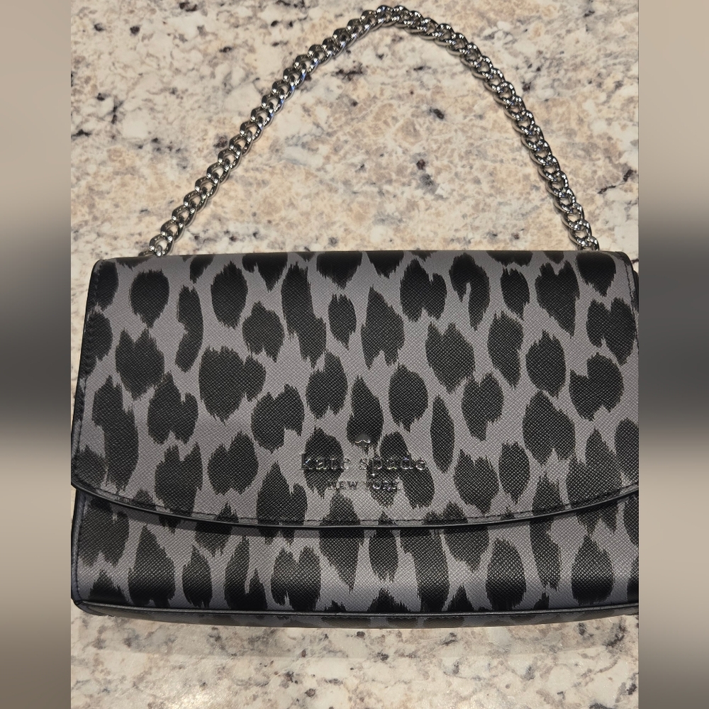 Kate Spade Black Leopard Print Crossbody Handbag